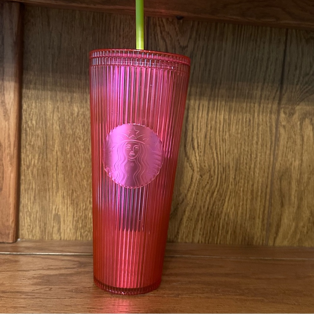 Starbucks Vibrant Pink Tumbler with Original Green Straw